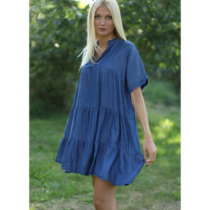 robe bleu jean style nature